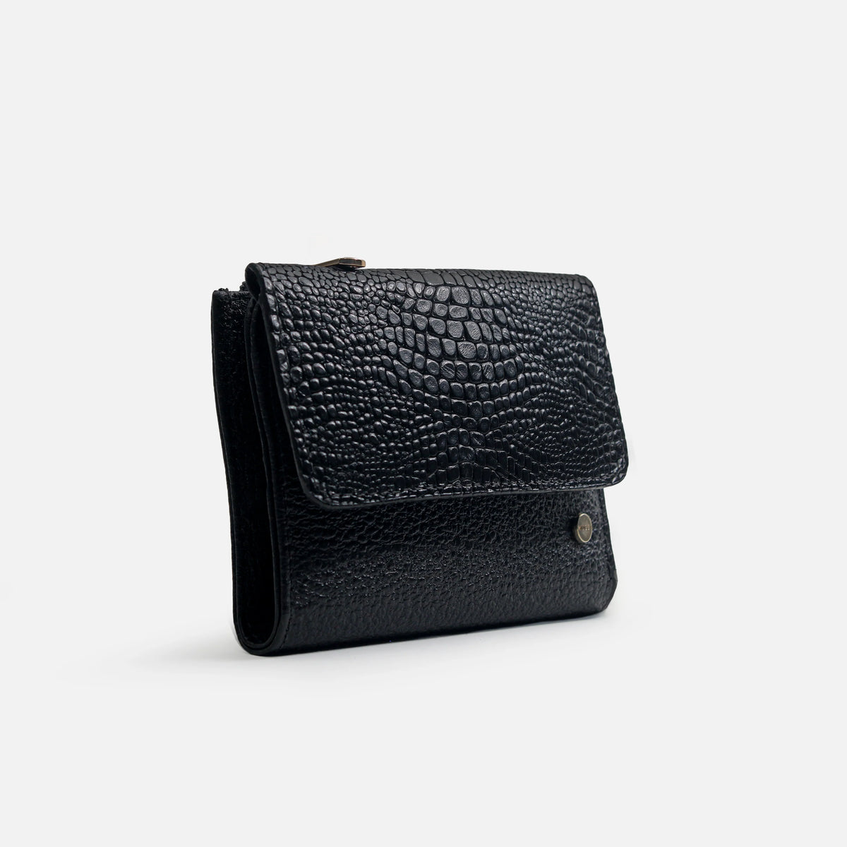 Billetera lavanda de cuero para mujer - Negro