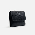 Billetera lavanda de cuero para mujer - Negro