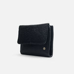 Billetera lavanda de cuero para mujer - Negro