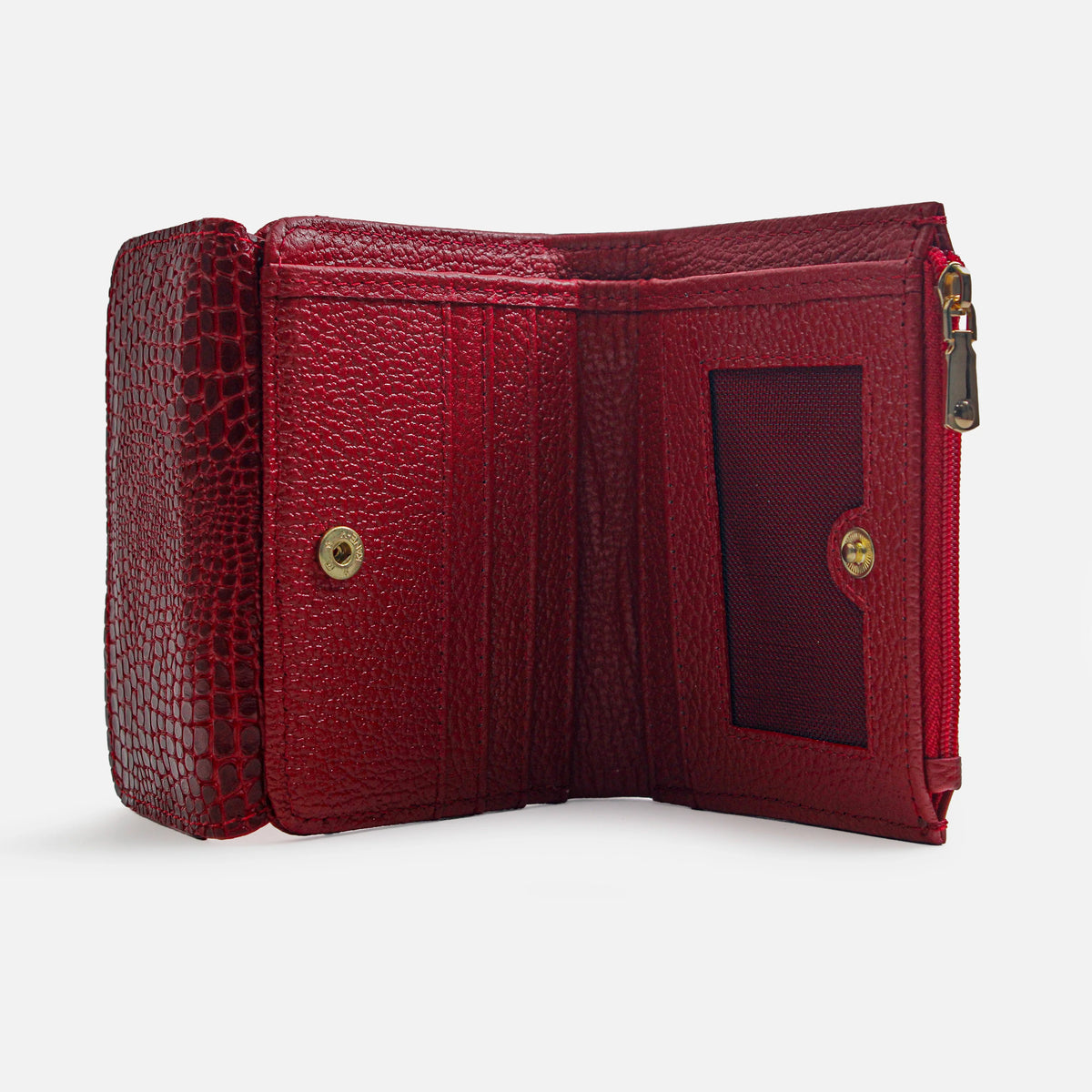 Billetera lavanda de cuero para mujer - Rojo