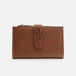 Billetera anemona de cuero para mujer - Miel