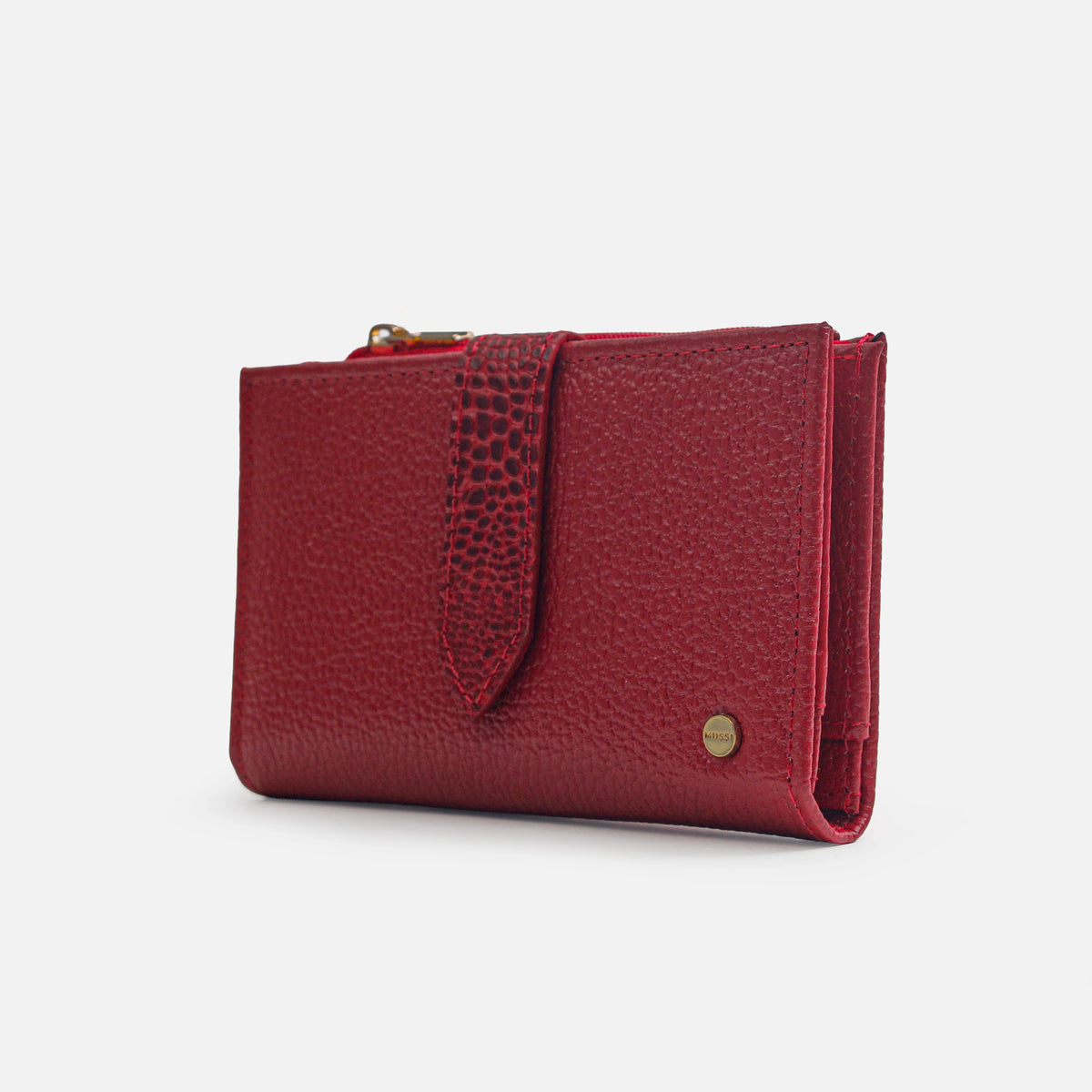 Billetera anemona de cuero para mujer - Rojo