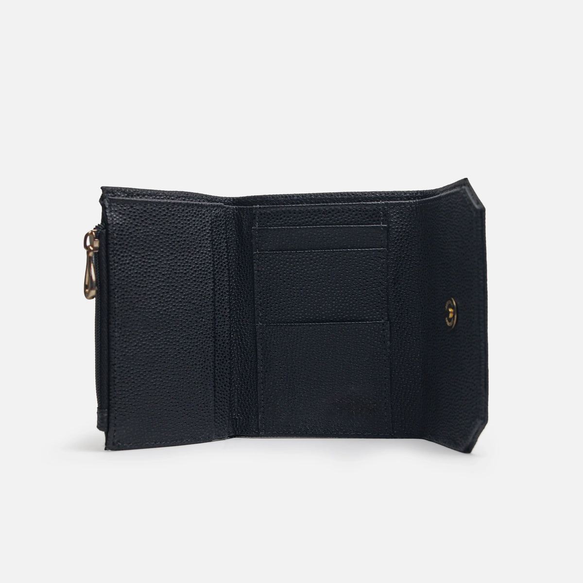 Billetera jazmin de cuero para mujer - Negro