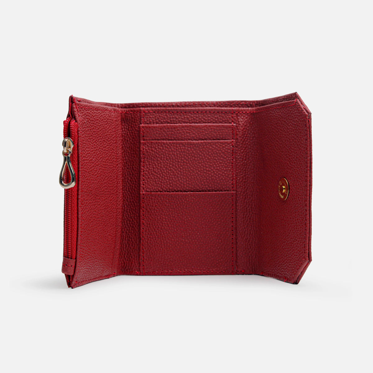 Billetera jazmin de cuero para mujer - Rojo