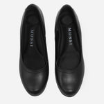 Baleta tacon corrido lila de cuero para mujer - Negro