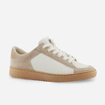 Tenis Sneakers electro de cuero para mujer - Beige