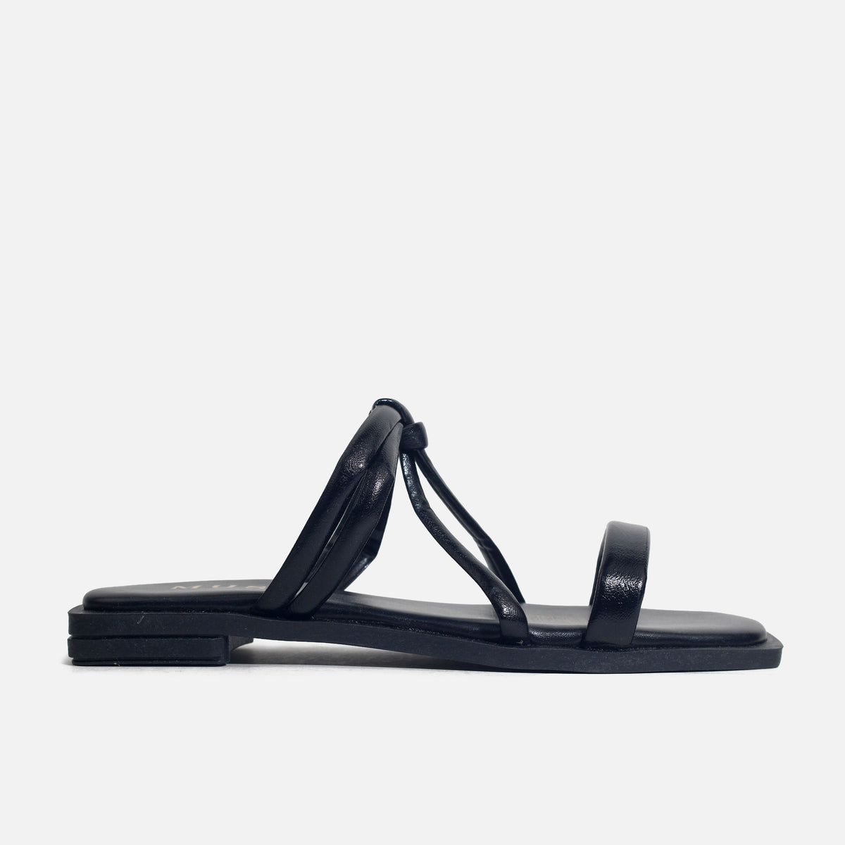 Sandalia plana orazia de sintético para mujer - Negro