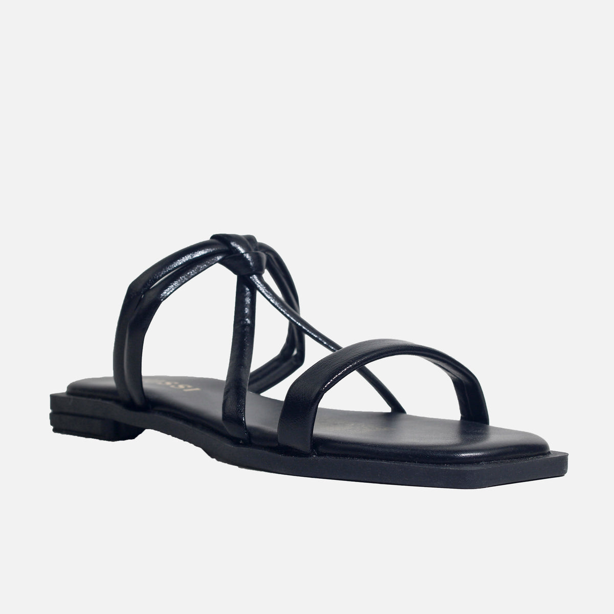 Sandalia plana orazia de sintético para mujer - Negro