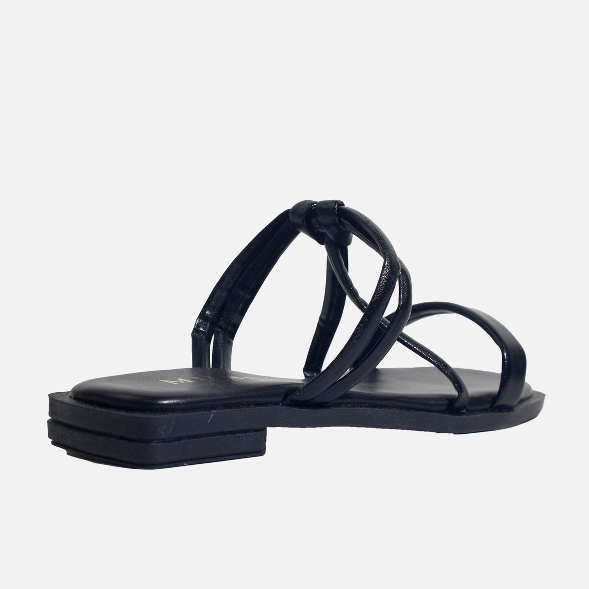 Sandalia plana orazia de sintético para mujer - Negro