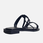 Sandalia plana orazia de sintético para mujer - Negro