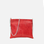 Bolso manos libres deniz de cuero para mujer - Rojo