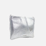 Bolso manos libres deniz de cuero para mujer - Plateado