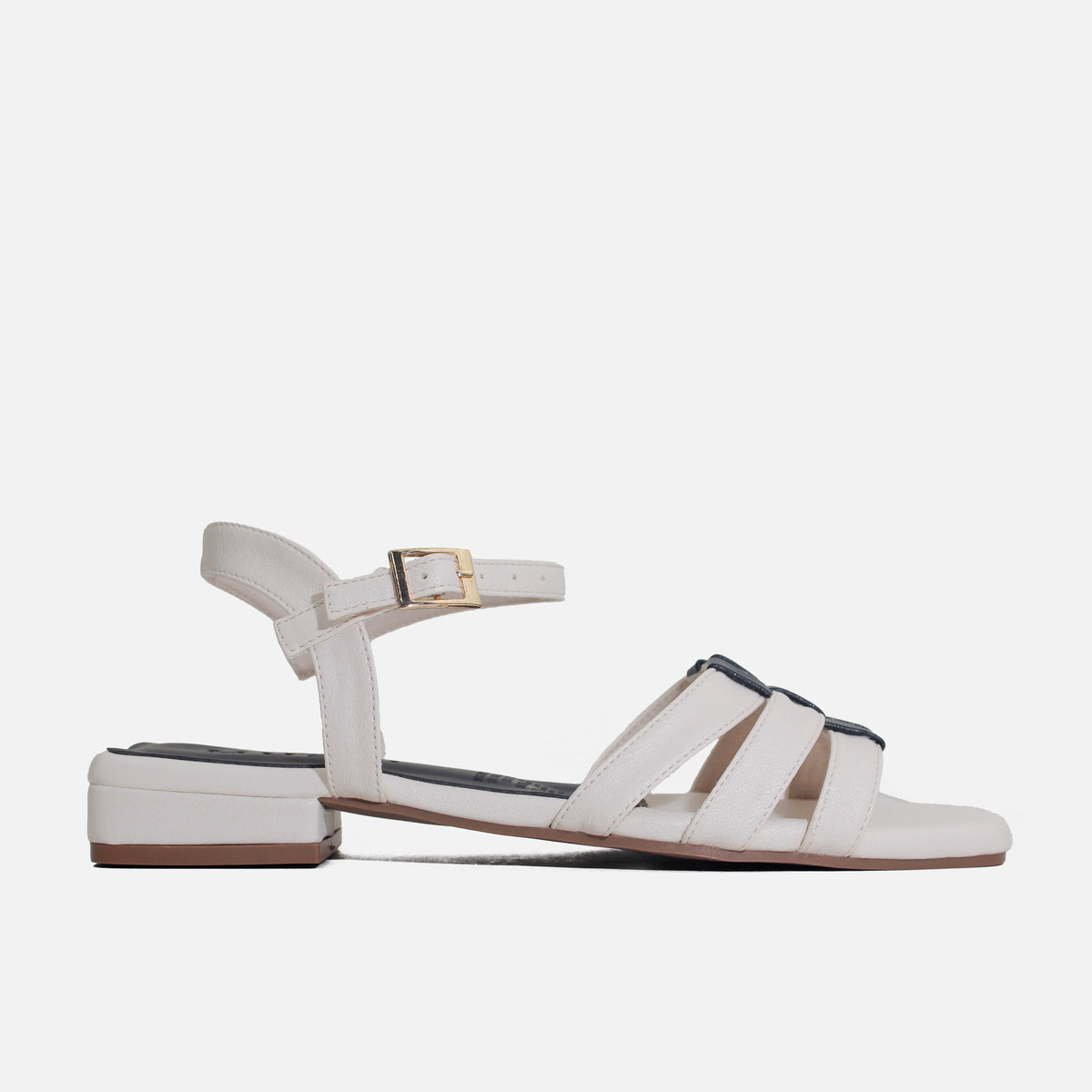 Sandalia plana bonnie de sintético para mujer - Hueso