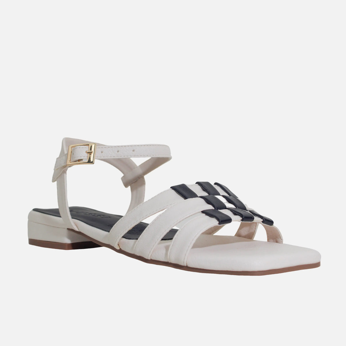 Sandalia plana bonnie de sintético para mujer - Hueso