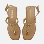 Sandalia plana lilia de sintético para mujer - Miel