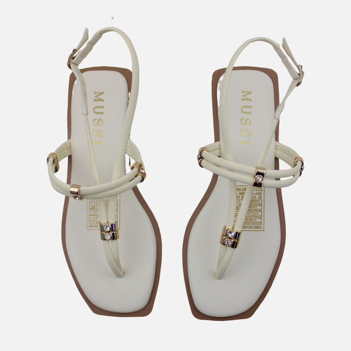 Sandalia plana lilia de sintético para mujer - Hueso