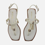 Sandalia plana lilia de sintético para mujer - Hueso