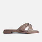 Sandalia plana maris de sintético para mujer - Taupe