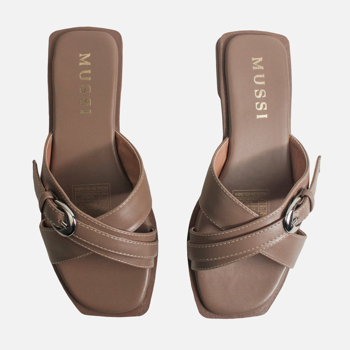 Sandalia plana maris de sintético para mujer - Taupe