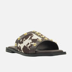 Sandalia plana betsy de sintético para mujer - Café