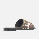 Sandalia plana betsy de sintético para mujer - Café