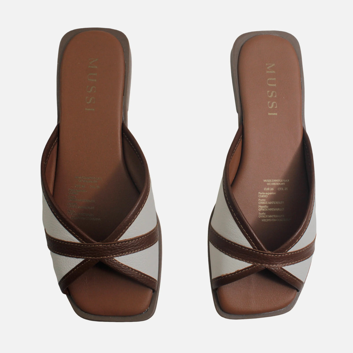 Sandalia plana sharon de cuero para mujer - Miel