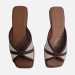 Sandalia plana sharon de cuero para mujer - Miel