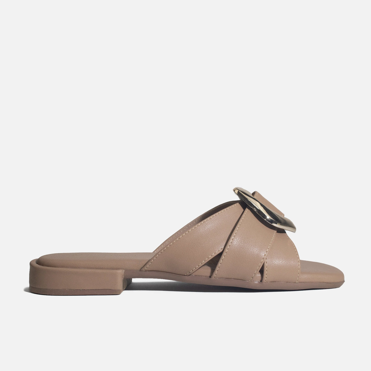 Sandalia plana kalina de sintético para mujer - Almendra