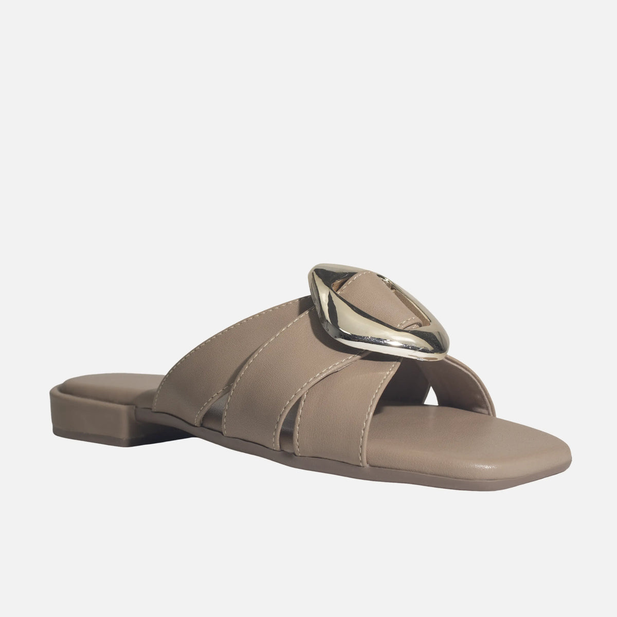 Sandalia plana kalina de sintético para mujer - Almendra