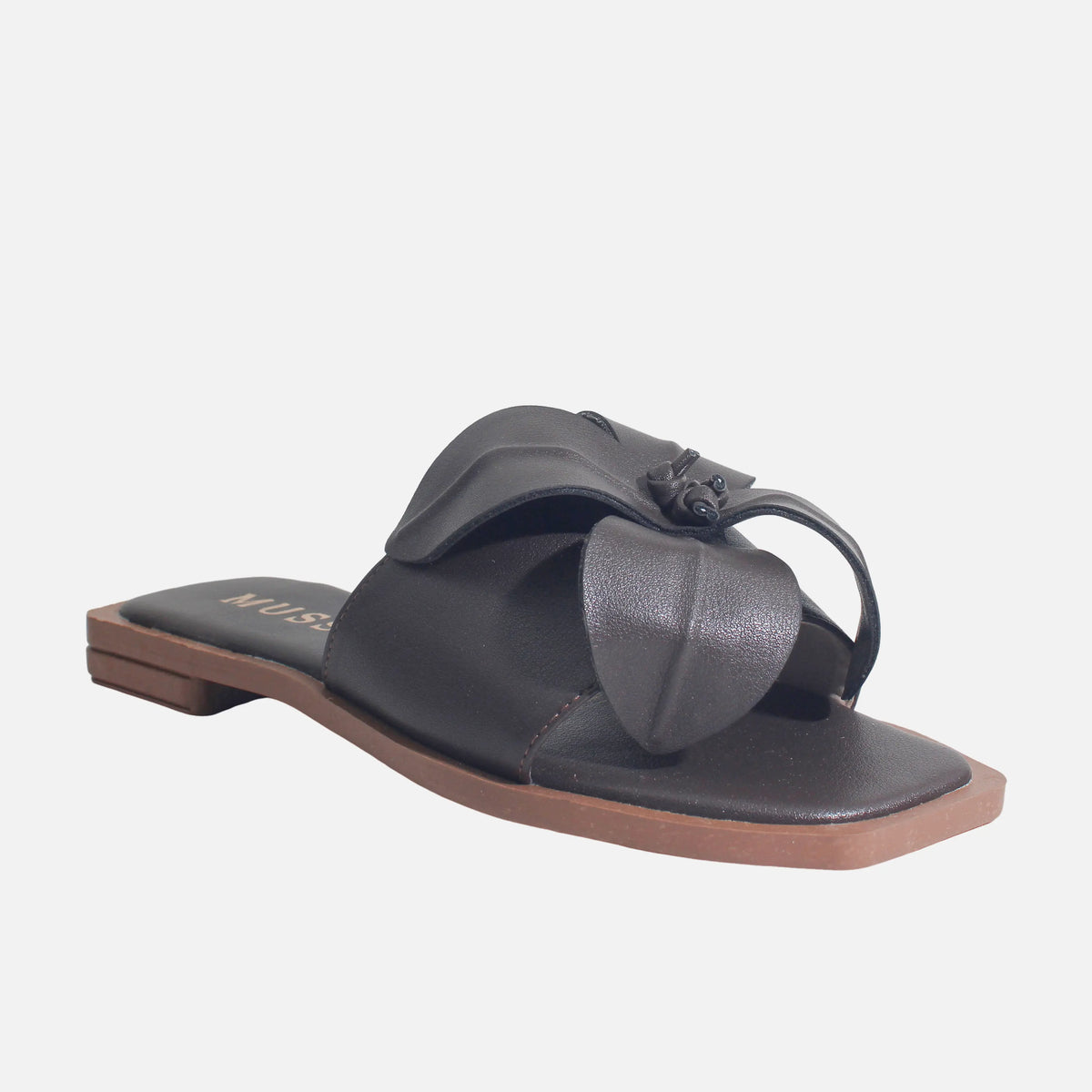 Sandalia plana liliah de sintético para mujer - Café