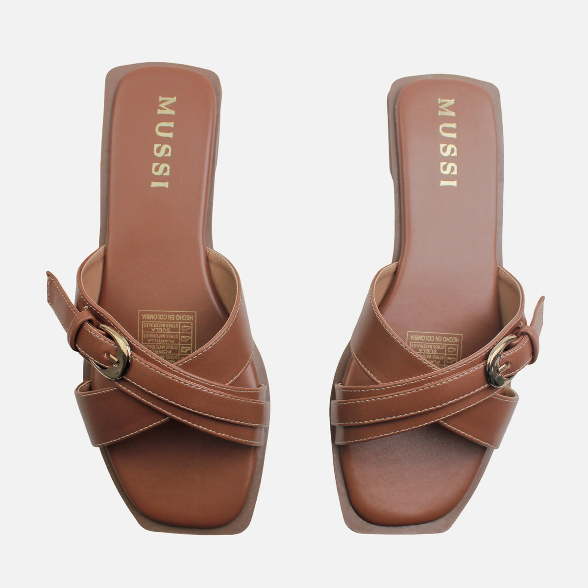 Sandalia plana bennet de sintético para mujer - Miel