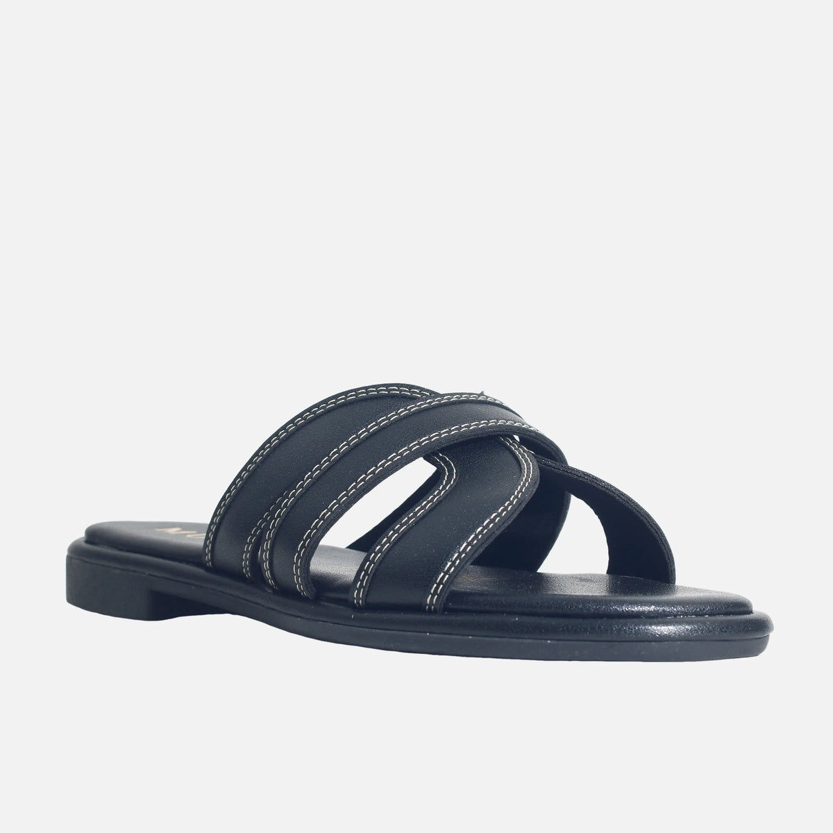 Sandalia plana tilda de sintético para mujer - Negro