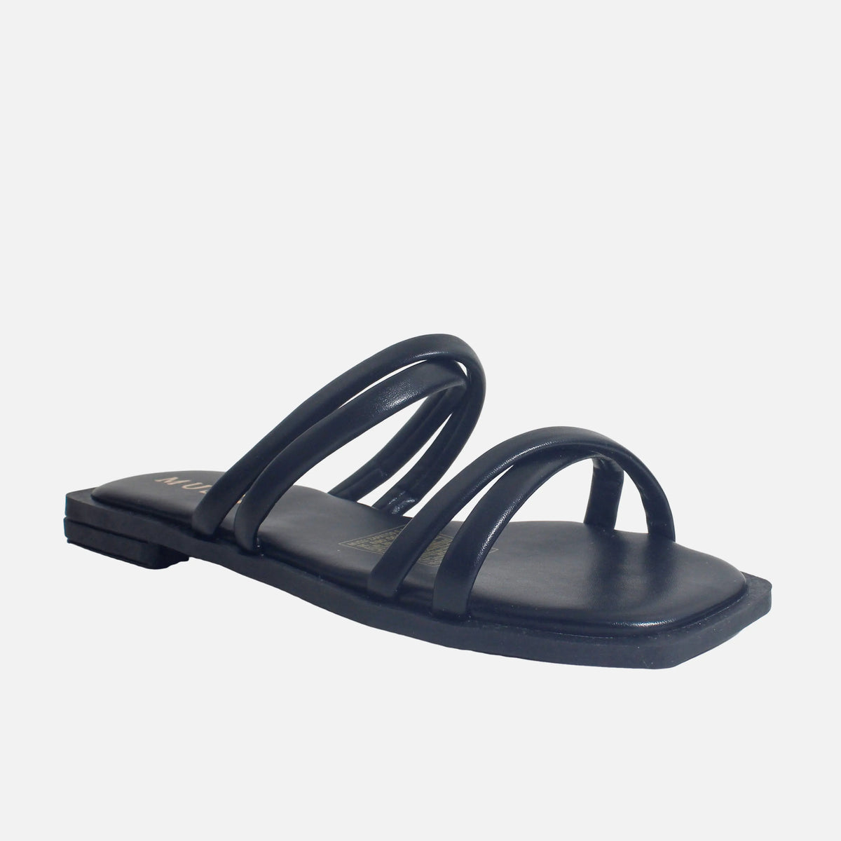 Sandalia plana rosel de sintético para mujer - Negro