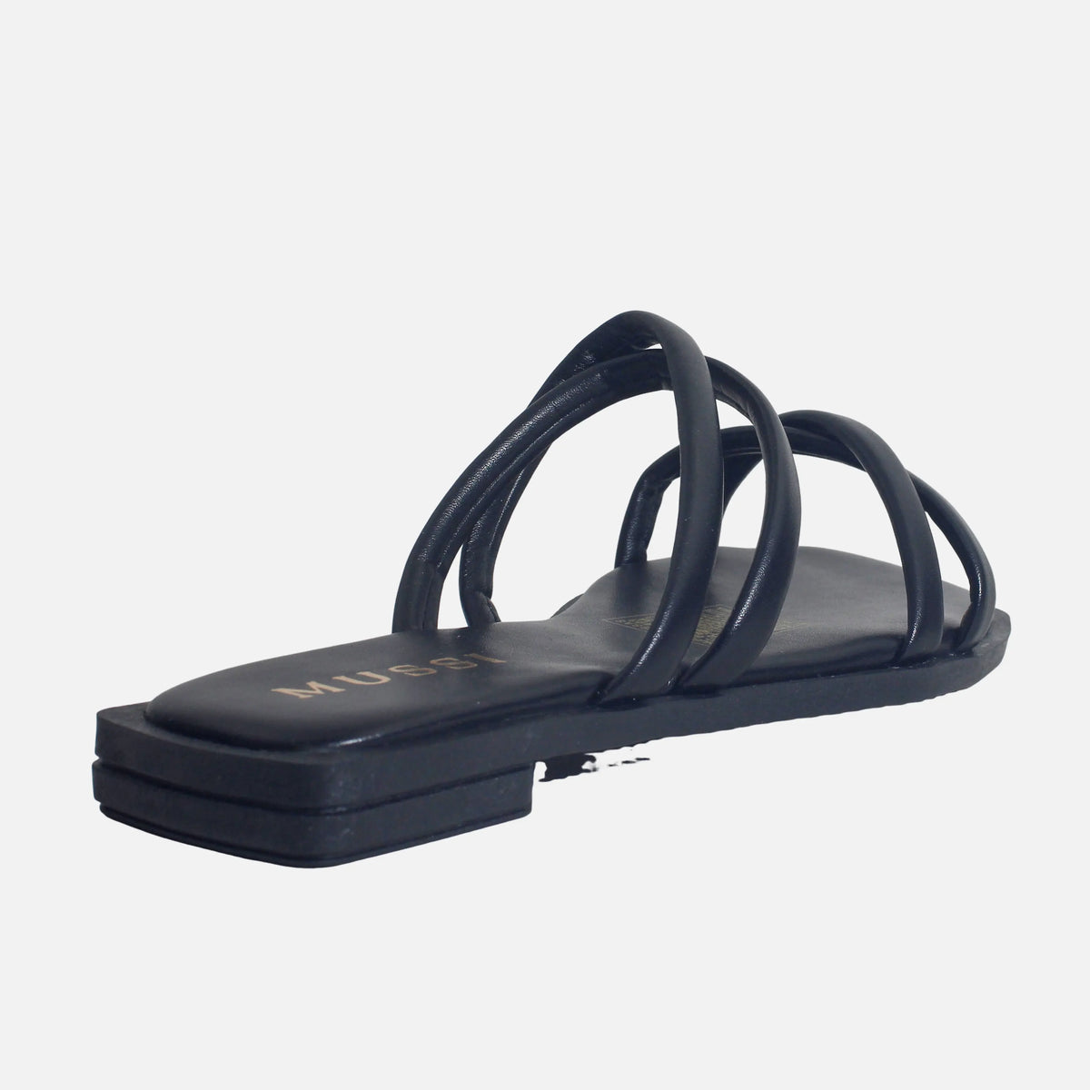 Sandalia plana rosel de sintético para mujer - Negro