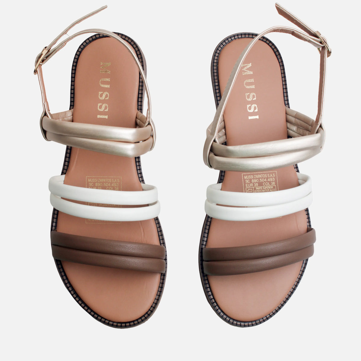 Sandalia plana aitana de sintético para mujer - Taupe