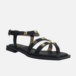 Sandalia plana sydney de sintético para mujer - Negro