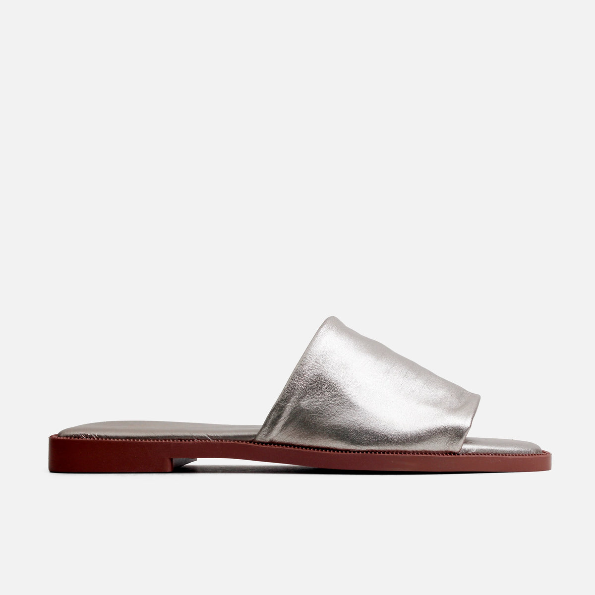 Sandalia plana vivian de cuero para mujer - Bronce