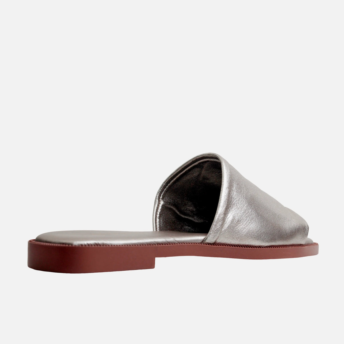 Sandalia plana vivian de cuero para mujer - Bronce