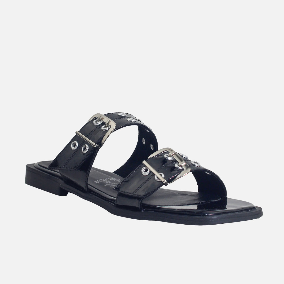 Sandalia plana paciana de sintético para mujer - Negro