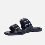 Sandalia plana paciana de sintético para mujer - Negro