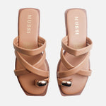 Sandalia plana stella de sintético para mujer - Almendra