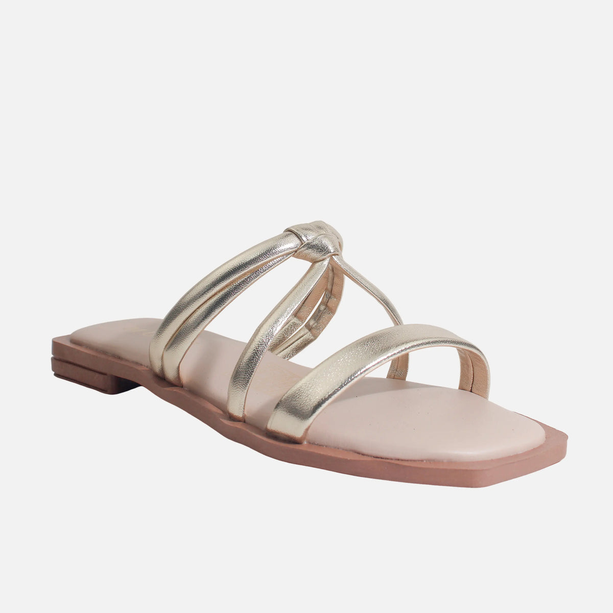 Sandalia plana orazia de sintético para mujer - Oro