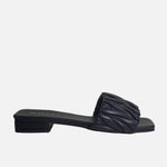 Sandalia plana piera de sintético para mujer - Negro