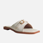 Sandalia plana iliana de sintético para mujer - Hueso