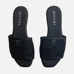 Sandalia plana cecilia de sintético para mujer - Negro