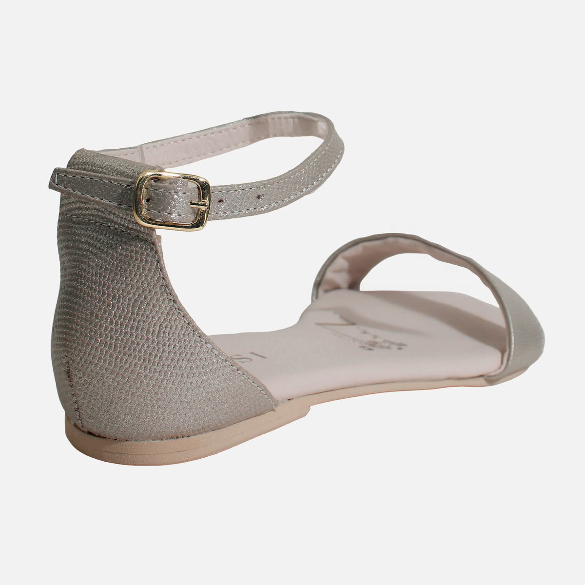 Sandalia plana marianna de cuero para mujer - Oro