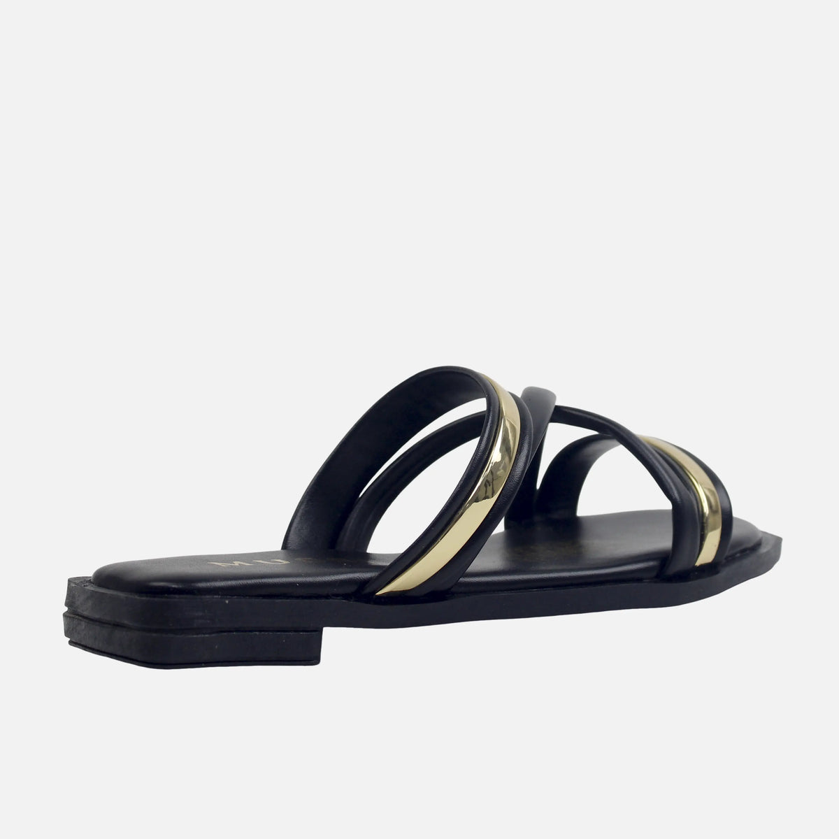 Sandalia plana chiara de sintético para mujer - Negro
