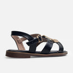 Sandalia plana silvestre de sintético para mujer - Negro