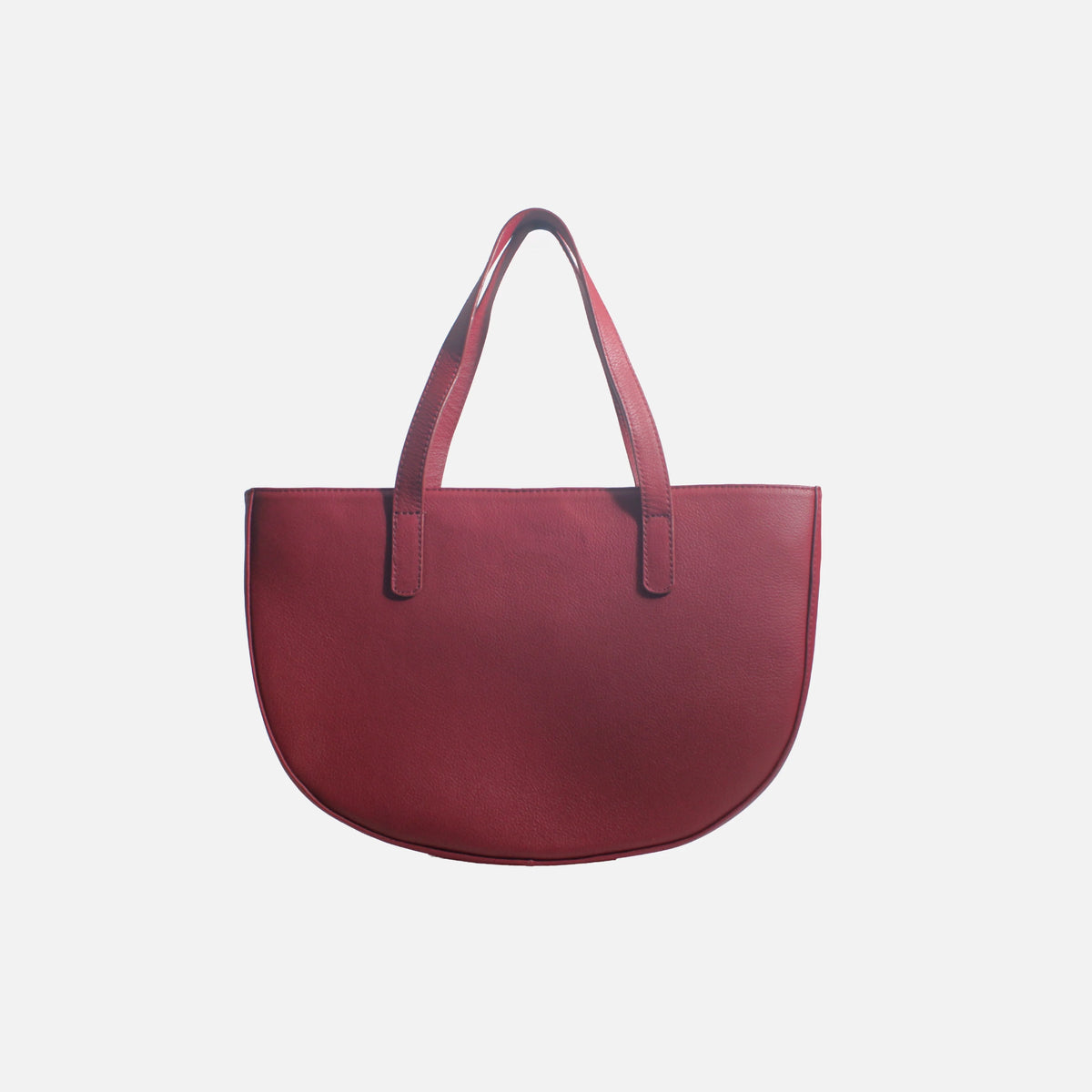 Cartera lidena de cuero para mujer - Vino