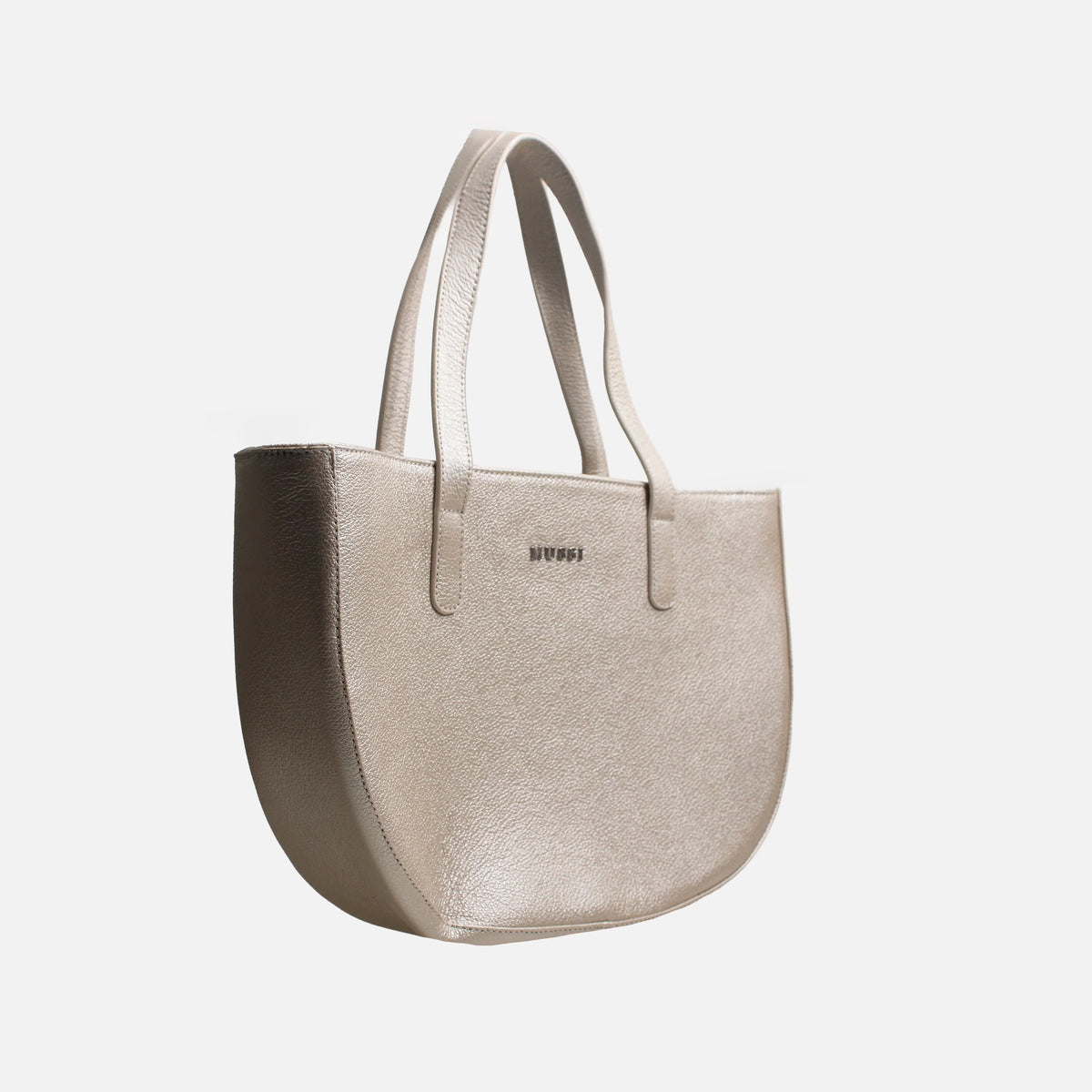 Cartera lidena de cuero para mujer - Oro